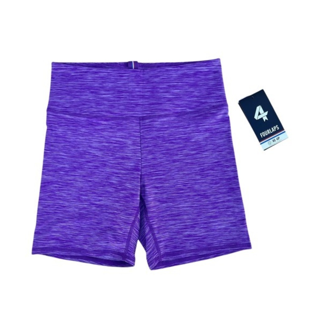 Fourlaps Womens Re-Up Bike Shorts Purple‎ Space Dye High Rise NWT Size S